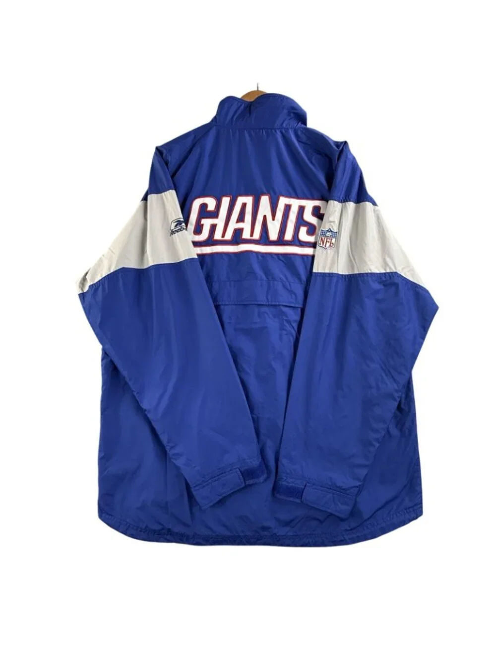 New York Giants Jacket Mens Large Blue NFL Football Reebok On Field Windbreaker